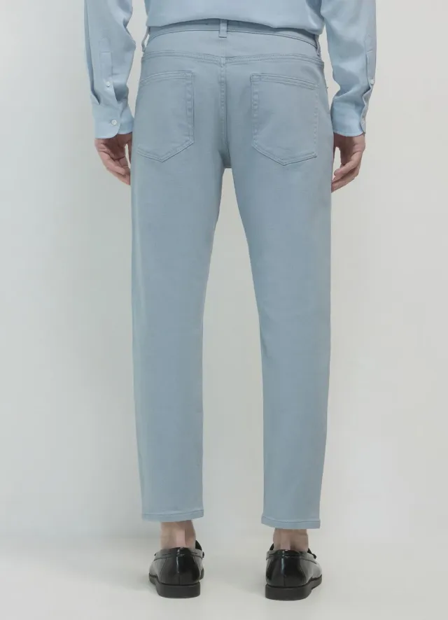 Calliope pantalon cropped homme coton uni regular