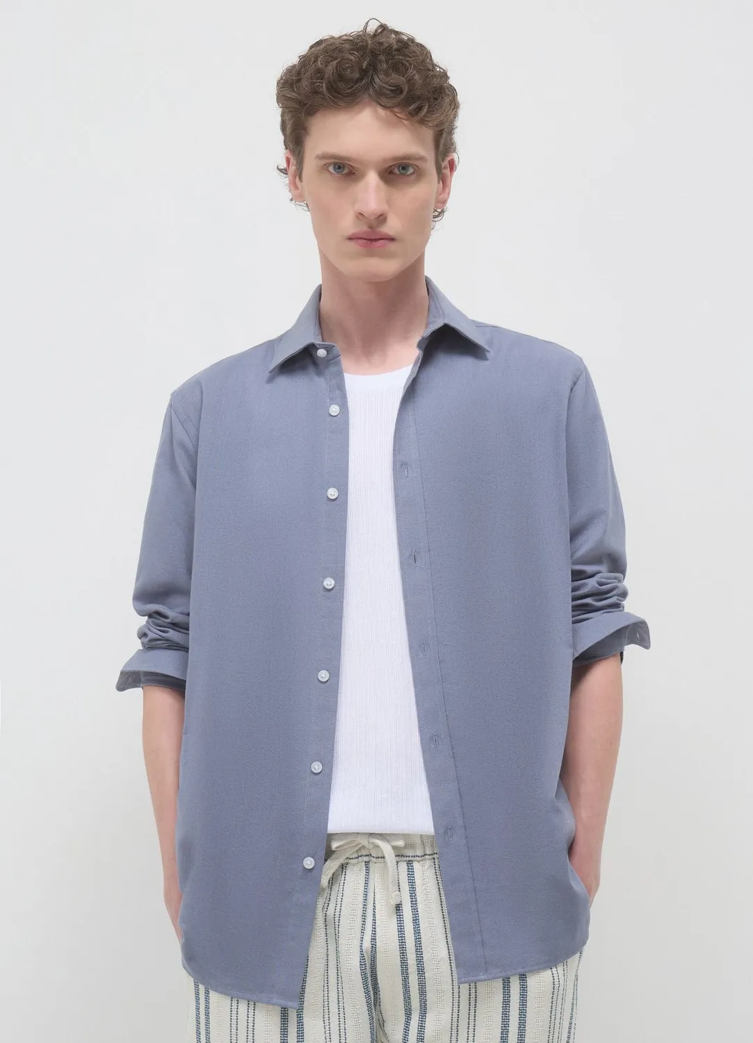Calliope chemise homme lin manches longues unie