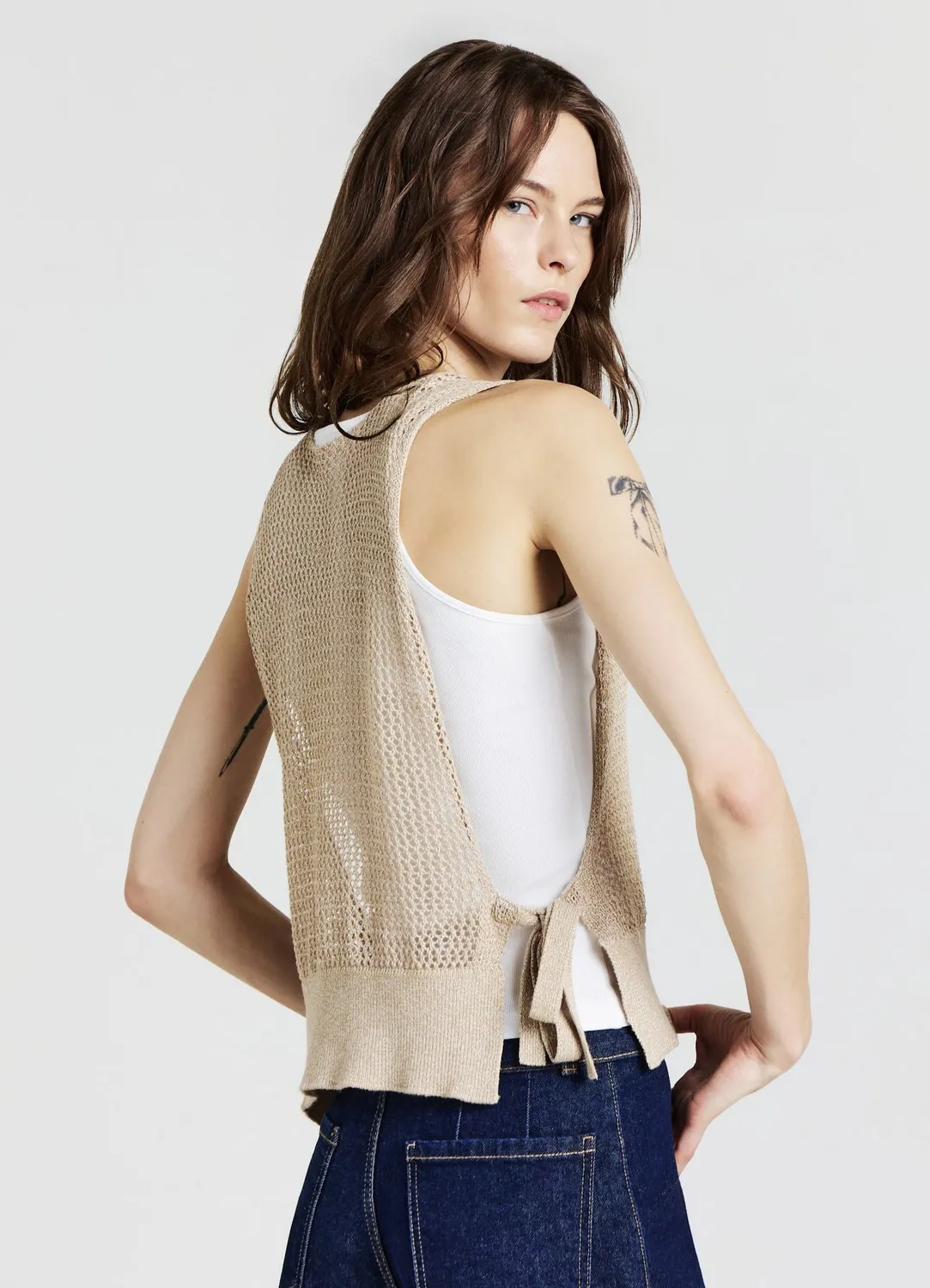 Calliope top ajouré débardeur femme nœuds latéraux