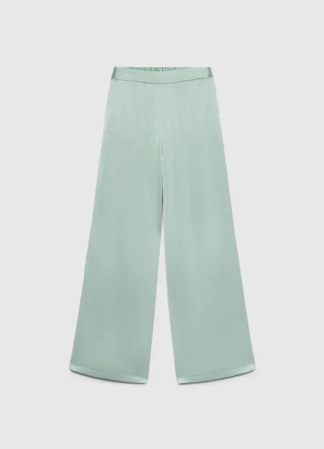 Calliope Palazzo pantalon similsatin femme taille haute