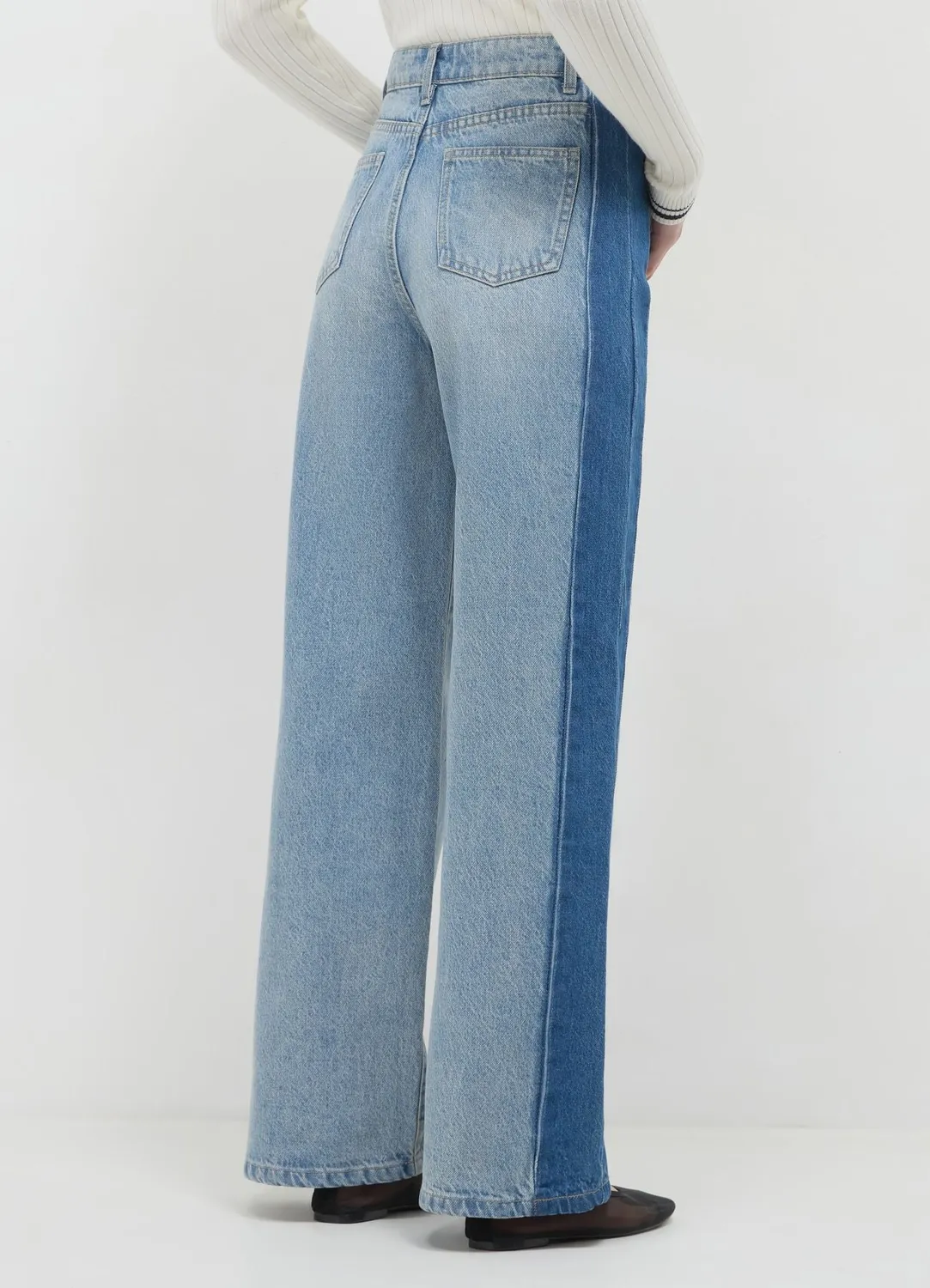Calliope Jean femme super wide leg bande latérale