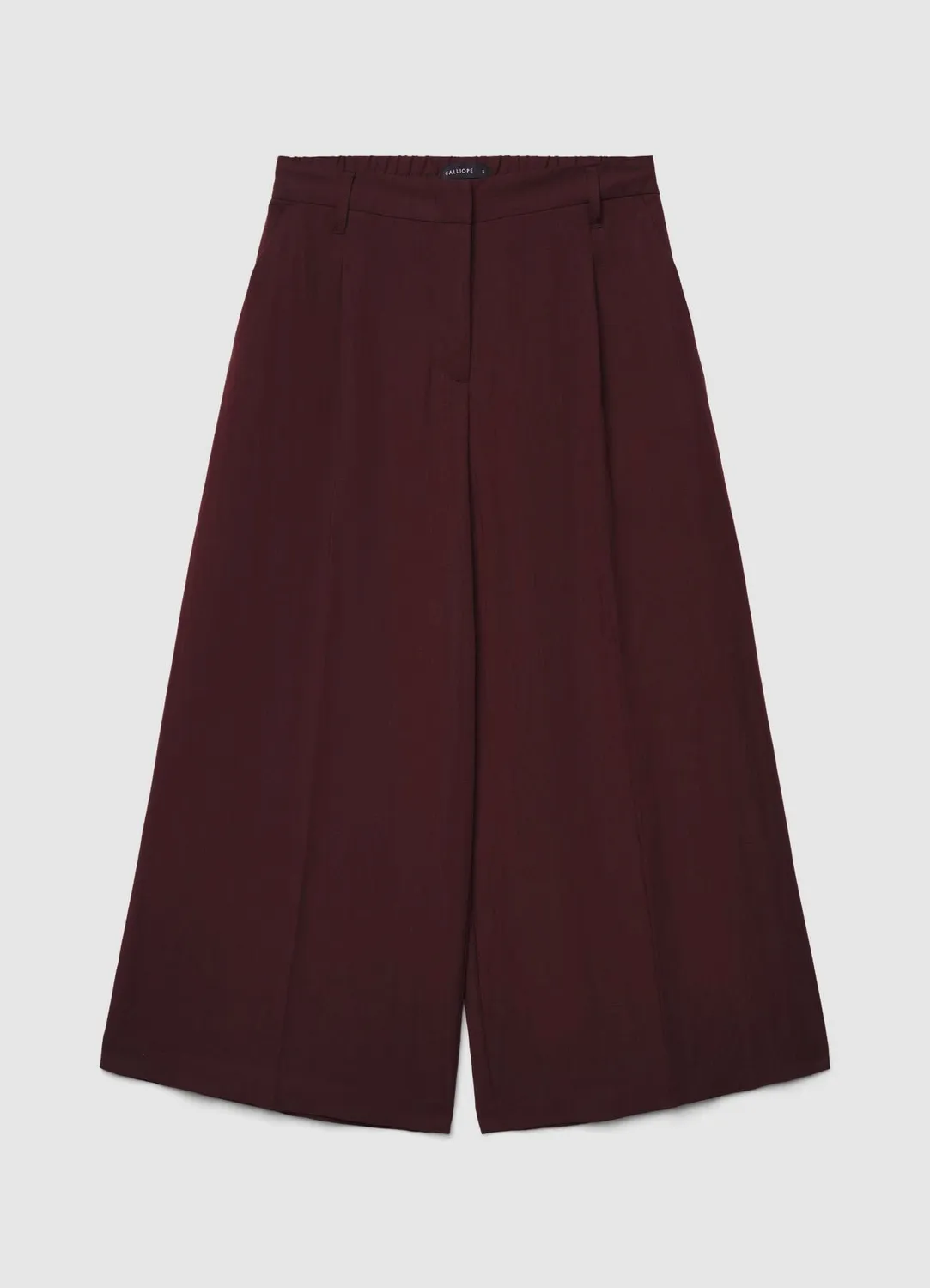 Calliope Pantalon palazzo crop femme taille haute uni