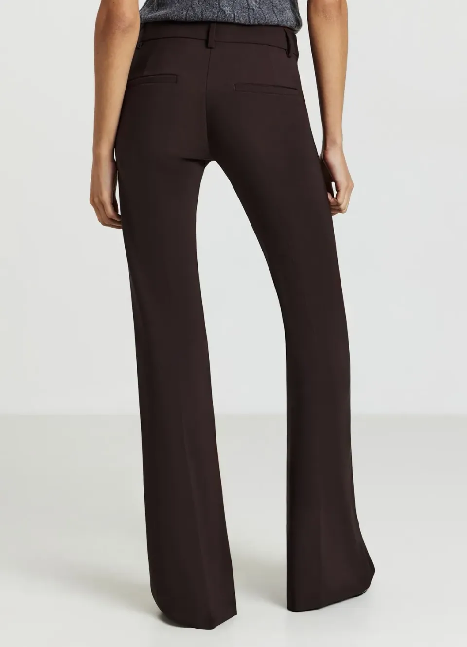 Calliope pantalon flare stretch femme zip bureau