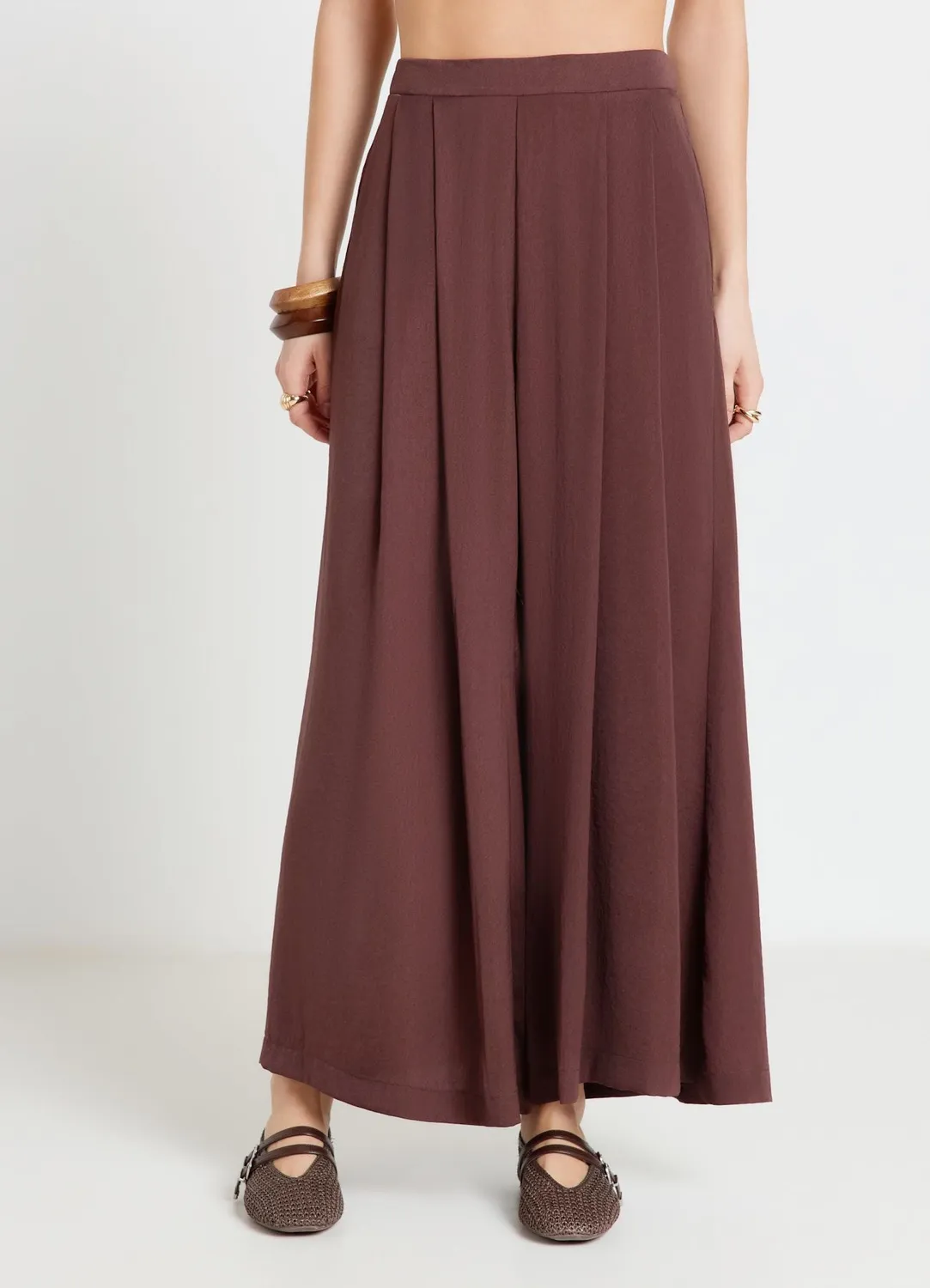 Calliope jupe-pantalon femme satinée longue unie
