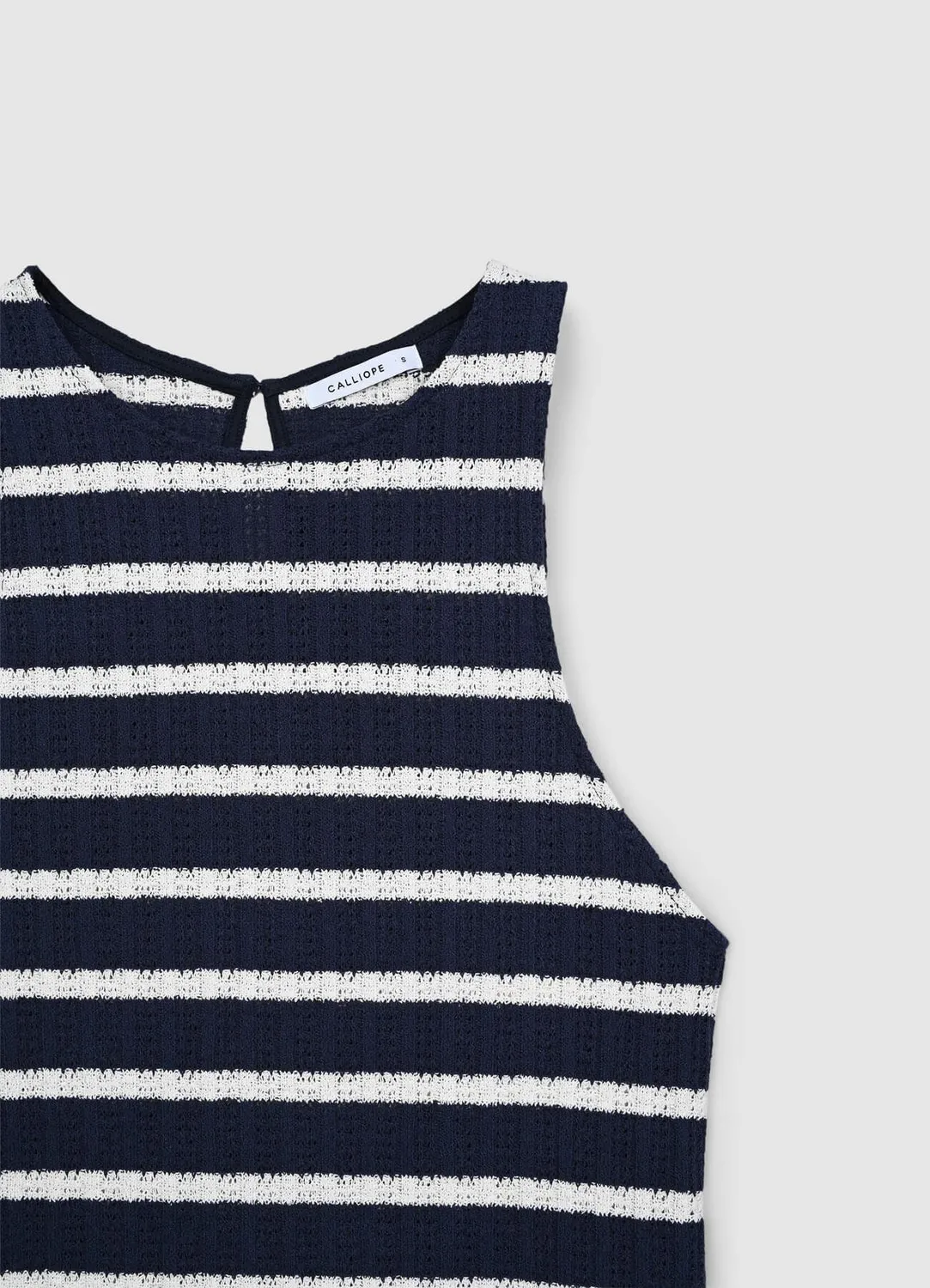Calliope robe en maille rayée mini sans manches