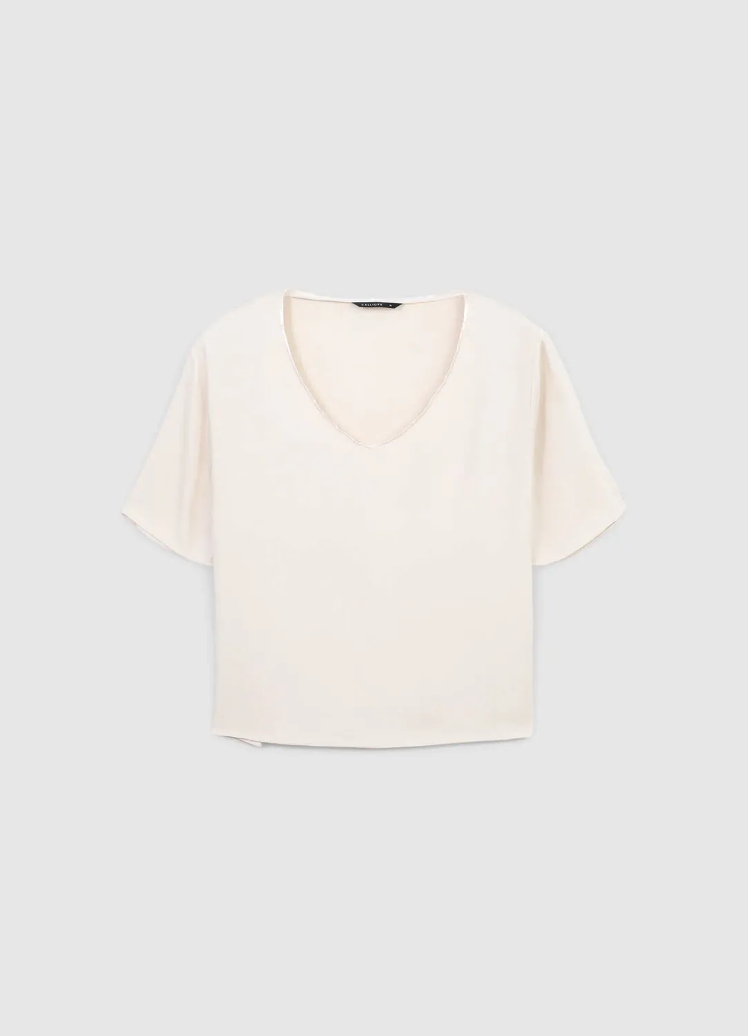 Calliope blouse col large femme manches courtes