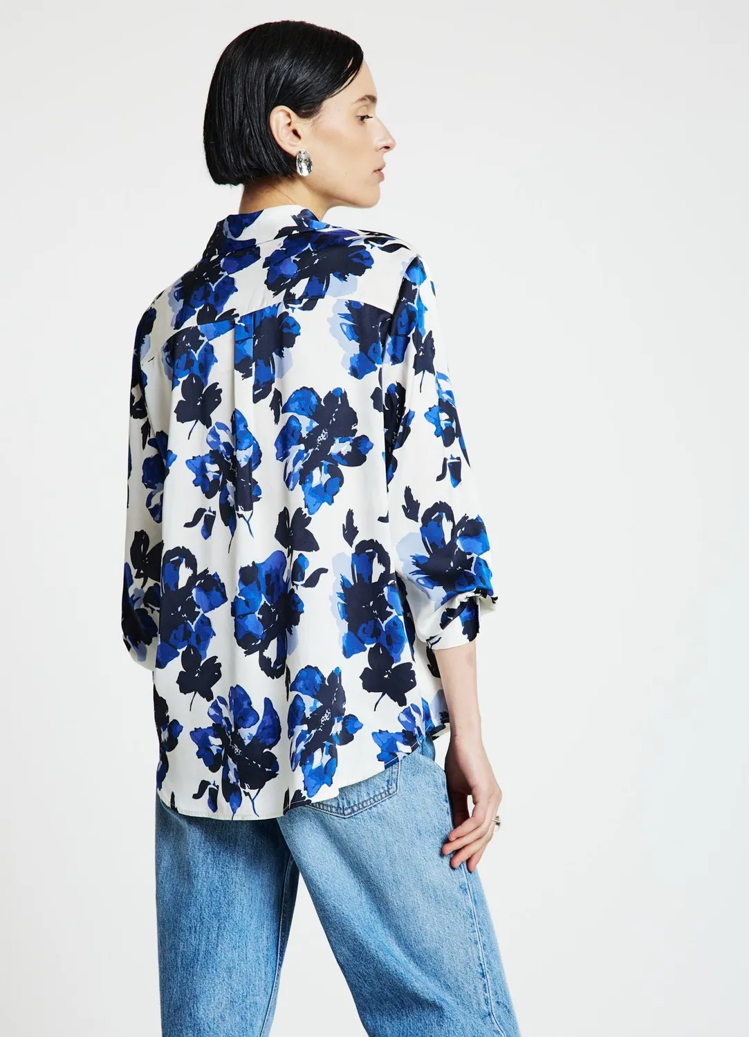 Calliope chemise fleurs satinée femme