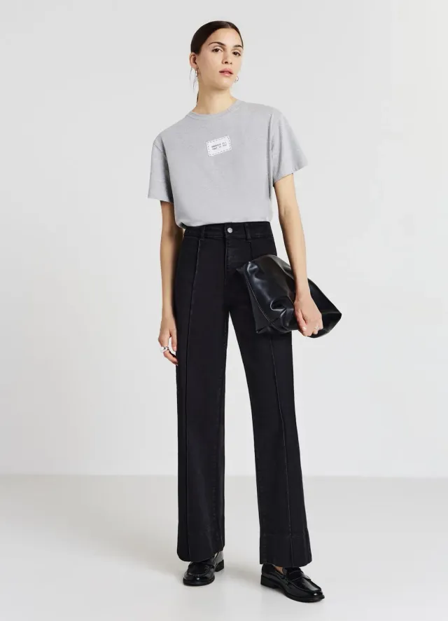 Calliope t-shirt patch femme coton col rond