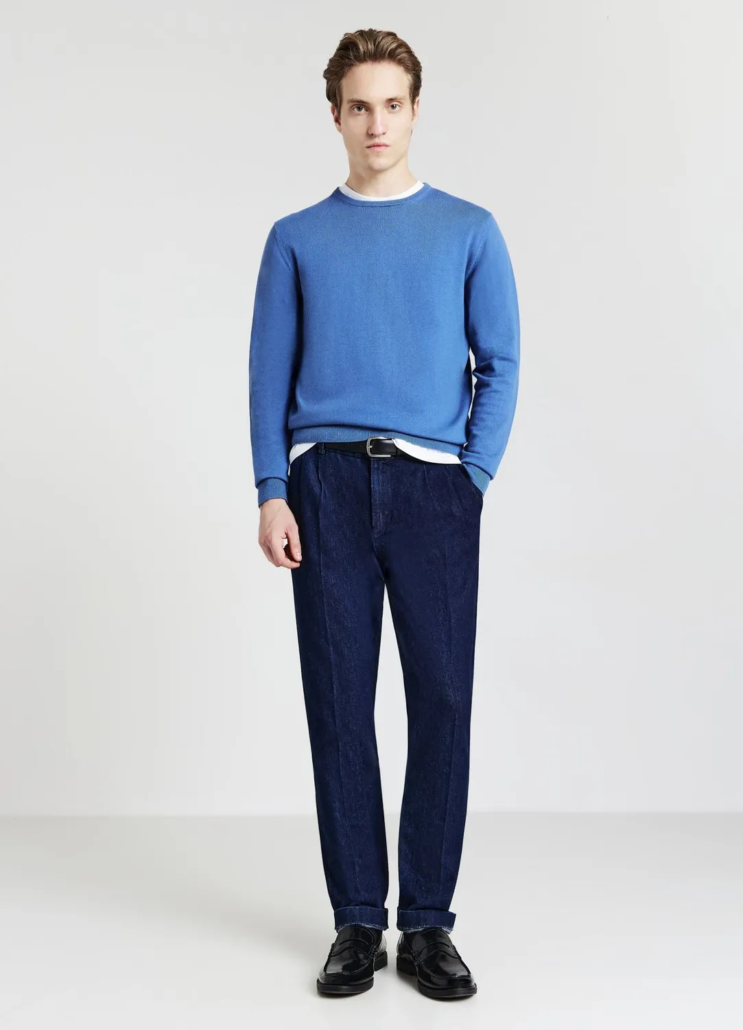 Calliope pull col rond contraste homme
