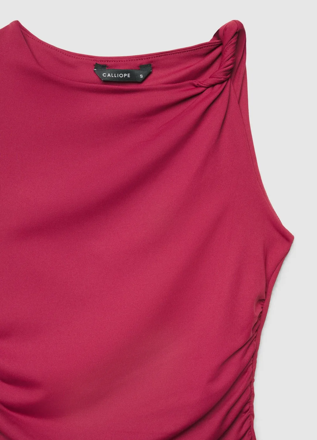 Top drapé femme Calliope nœud épaule asymétrique
