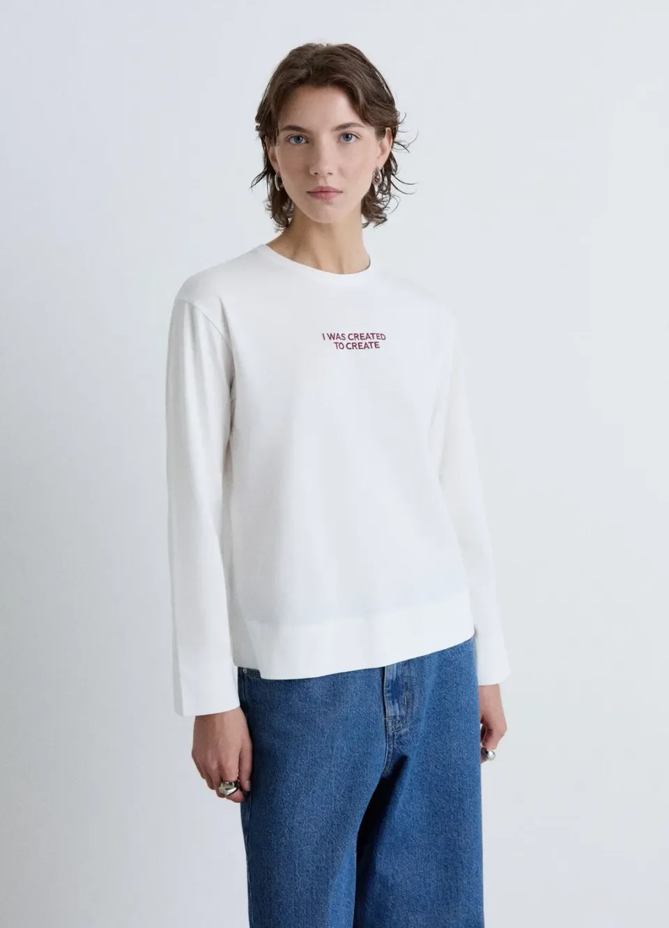 Calliope t-shirt manches longues brodé femme écriture