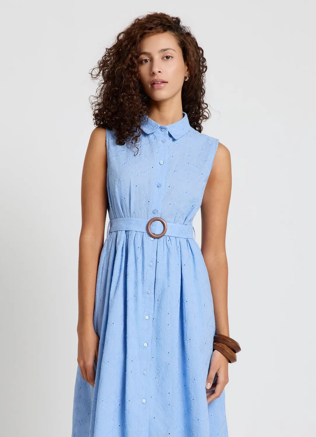 Calliope Atelier robe chemisier sangallo ceinture
