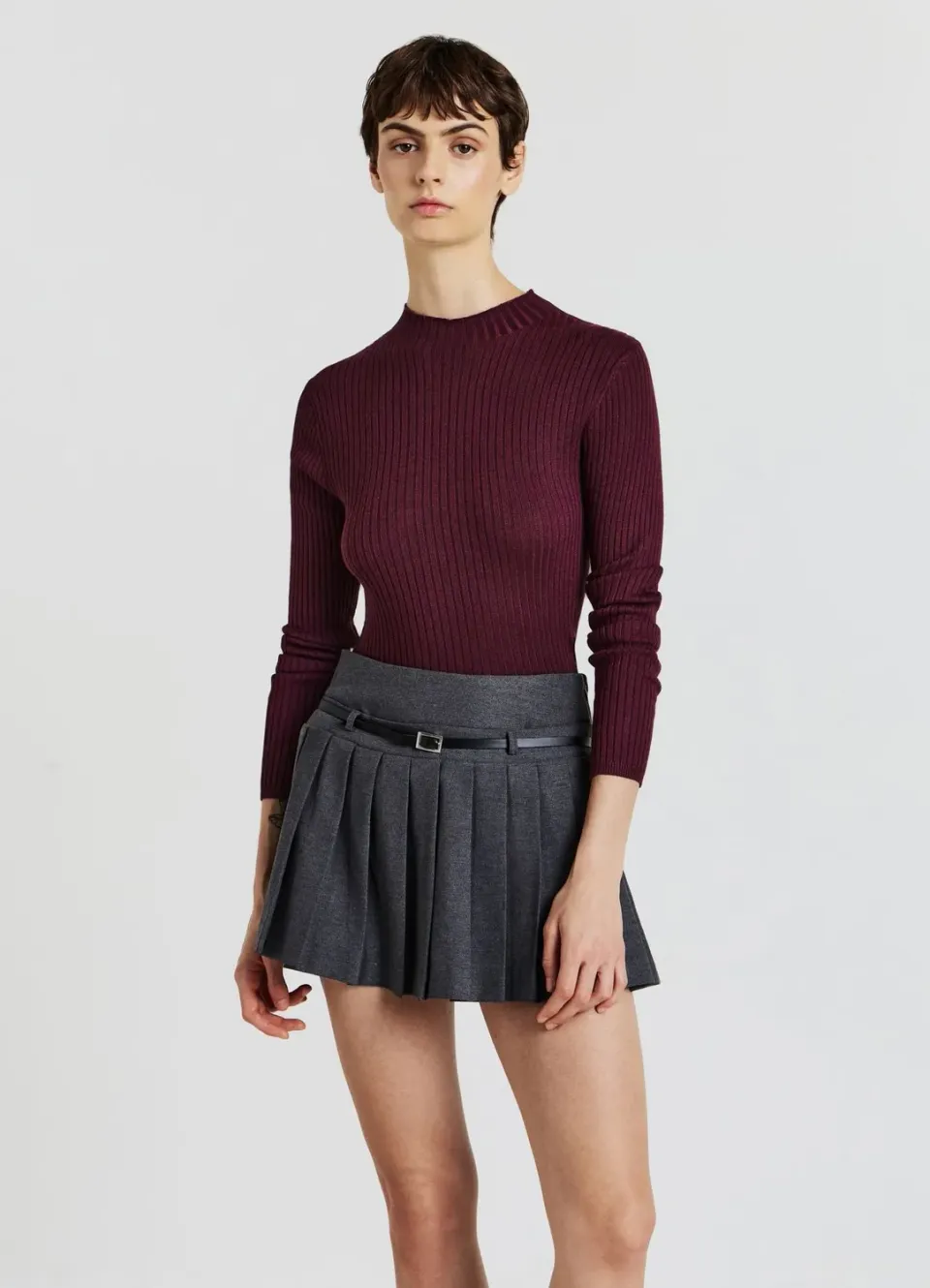 Calliope jupe-culotte femme plissee avec ceinture