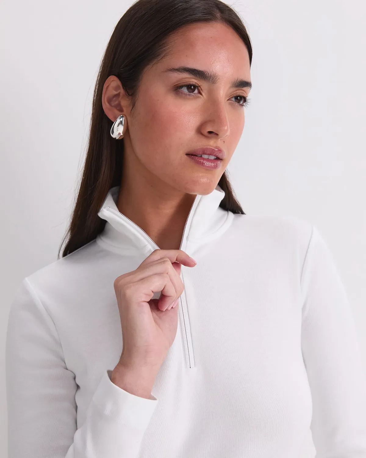 Sportscraft Lucy top col zippé coton côtelé