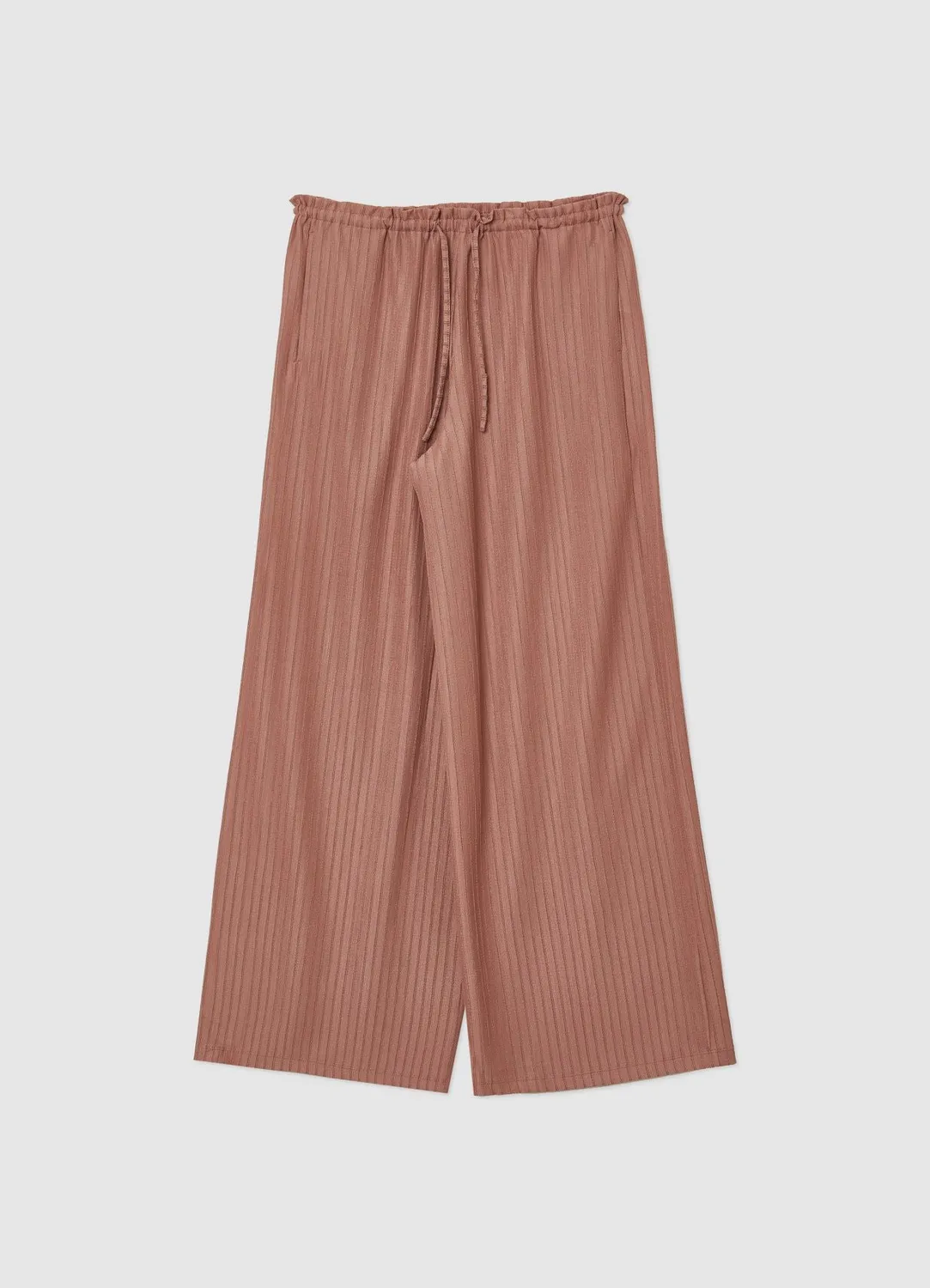 Calliope Pantalon palazzo femme uni relief taille unique