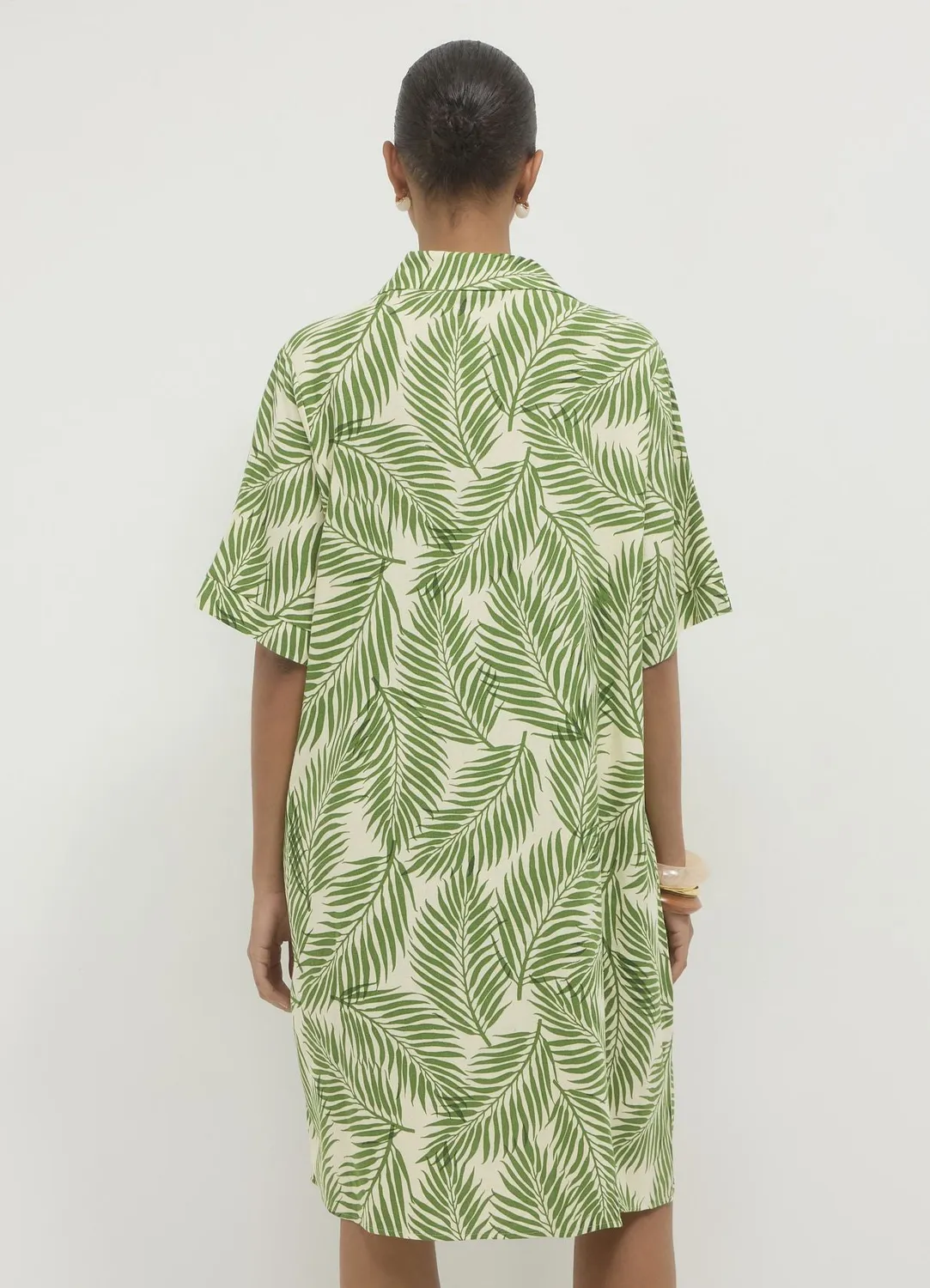 Calliope robe courte femme lin mélangé à motif