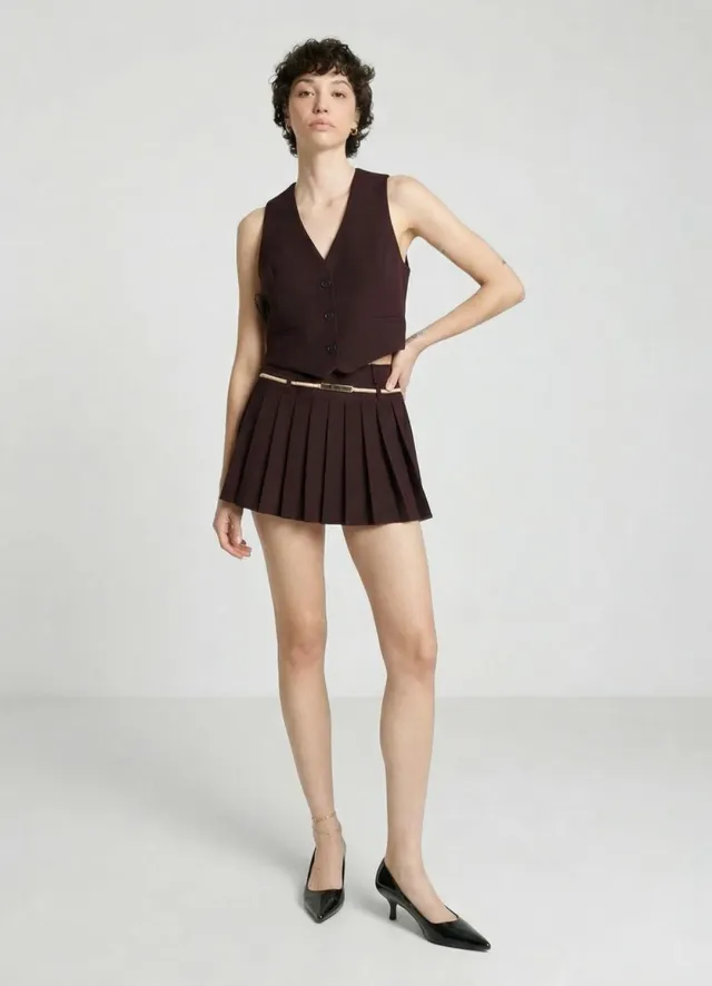 Calliope gilet court femme 3 boutons col V