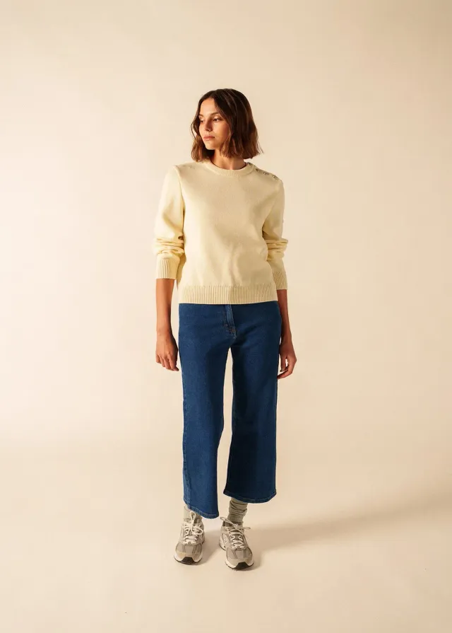 Saint James Cancale pull marin laine ecume femme