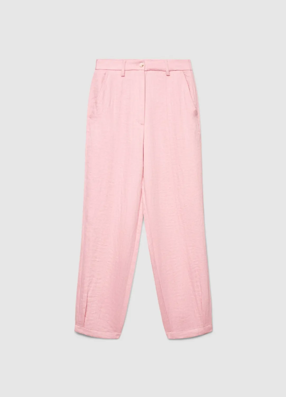 Calliope pantalon barrel femme uni à pinces taille haute