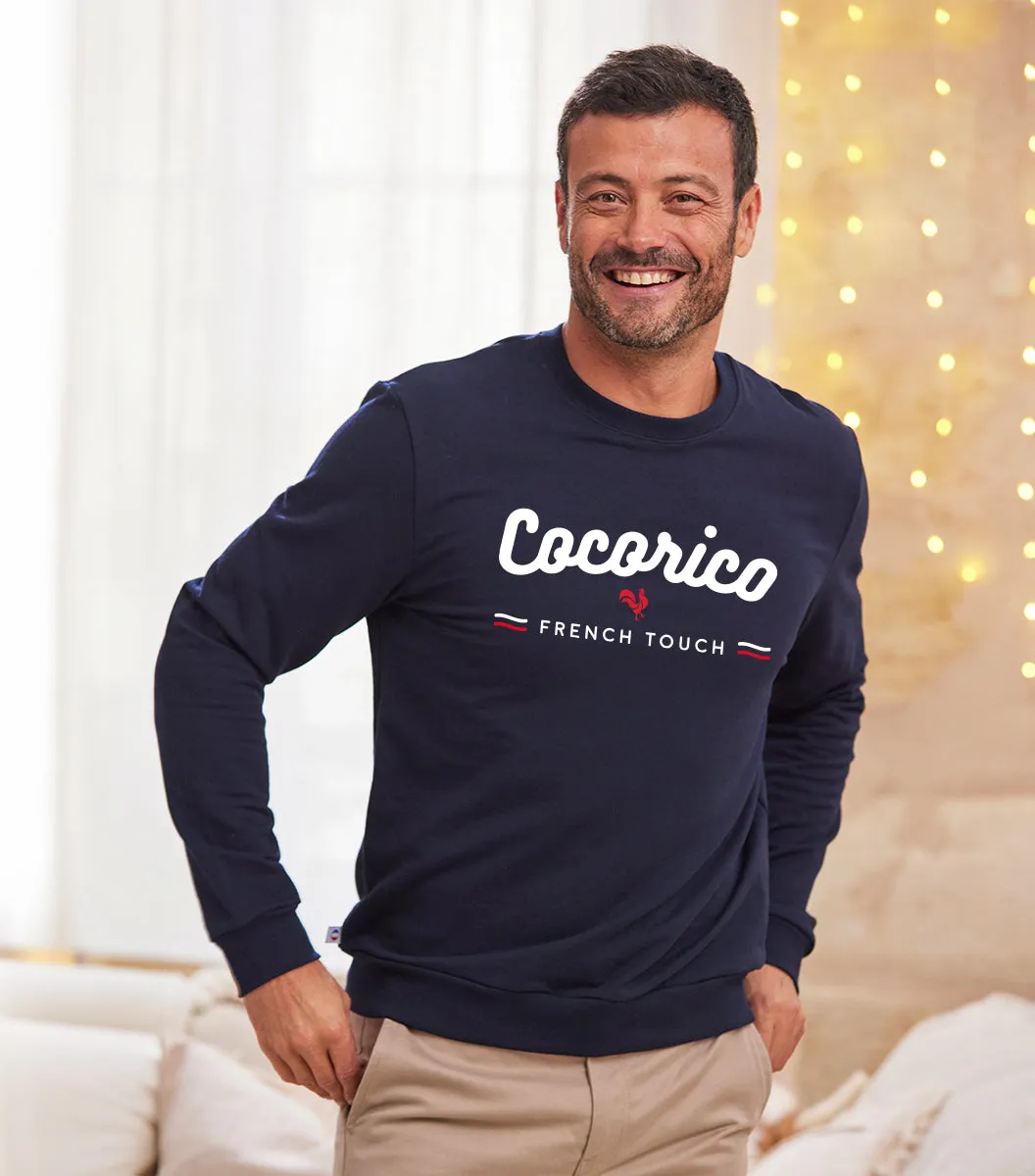 Cocorico French Touch sweat homme marine coton