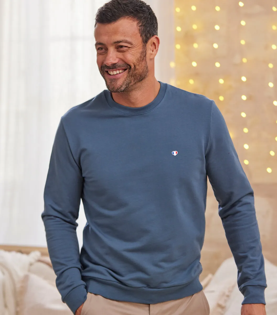 Cocorico Iconique Azur sweat homme coton