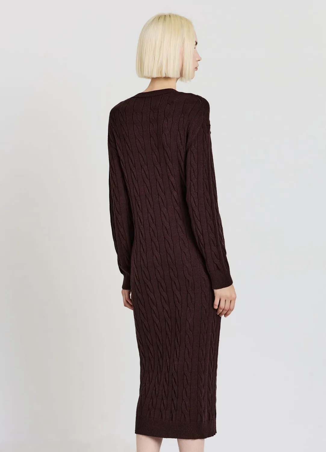 Calliope robe longue torsades col rond femme