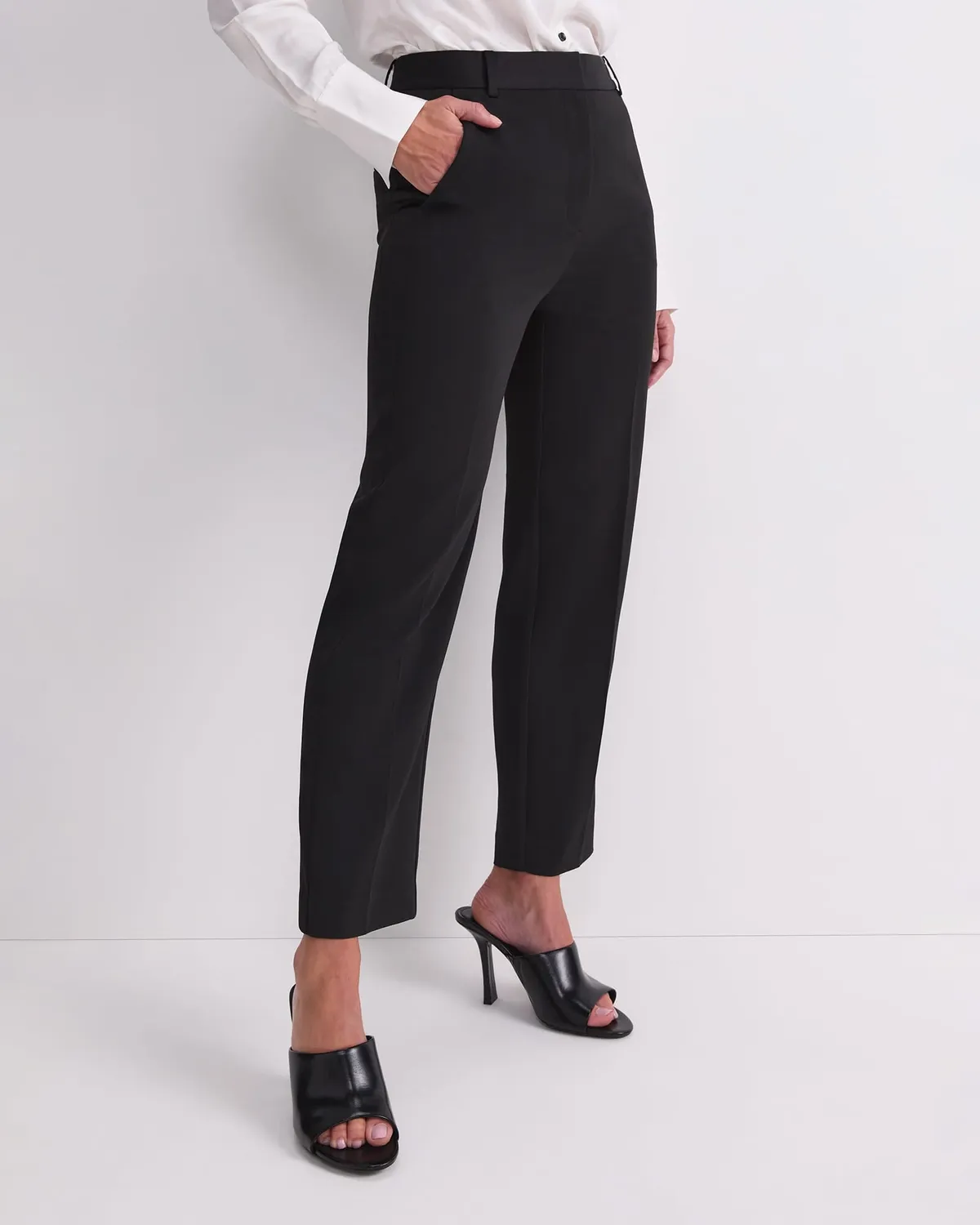 Sportscraft Angie pantalon tailleur femme crêpe galon satin