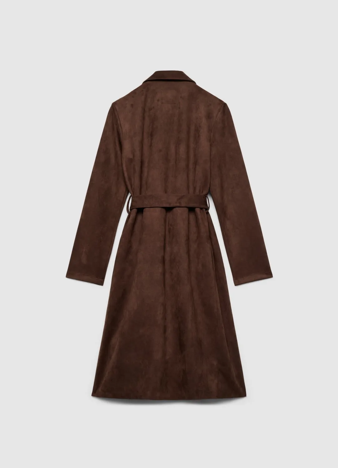 Calliope manteau femme effet suède long à ceinture