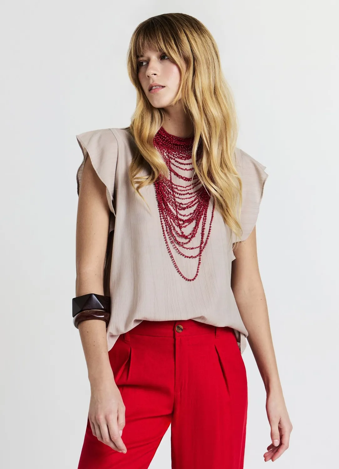 Calliope blouse femme volants manches courtes M