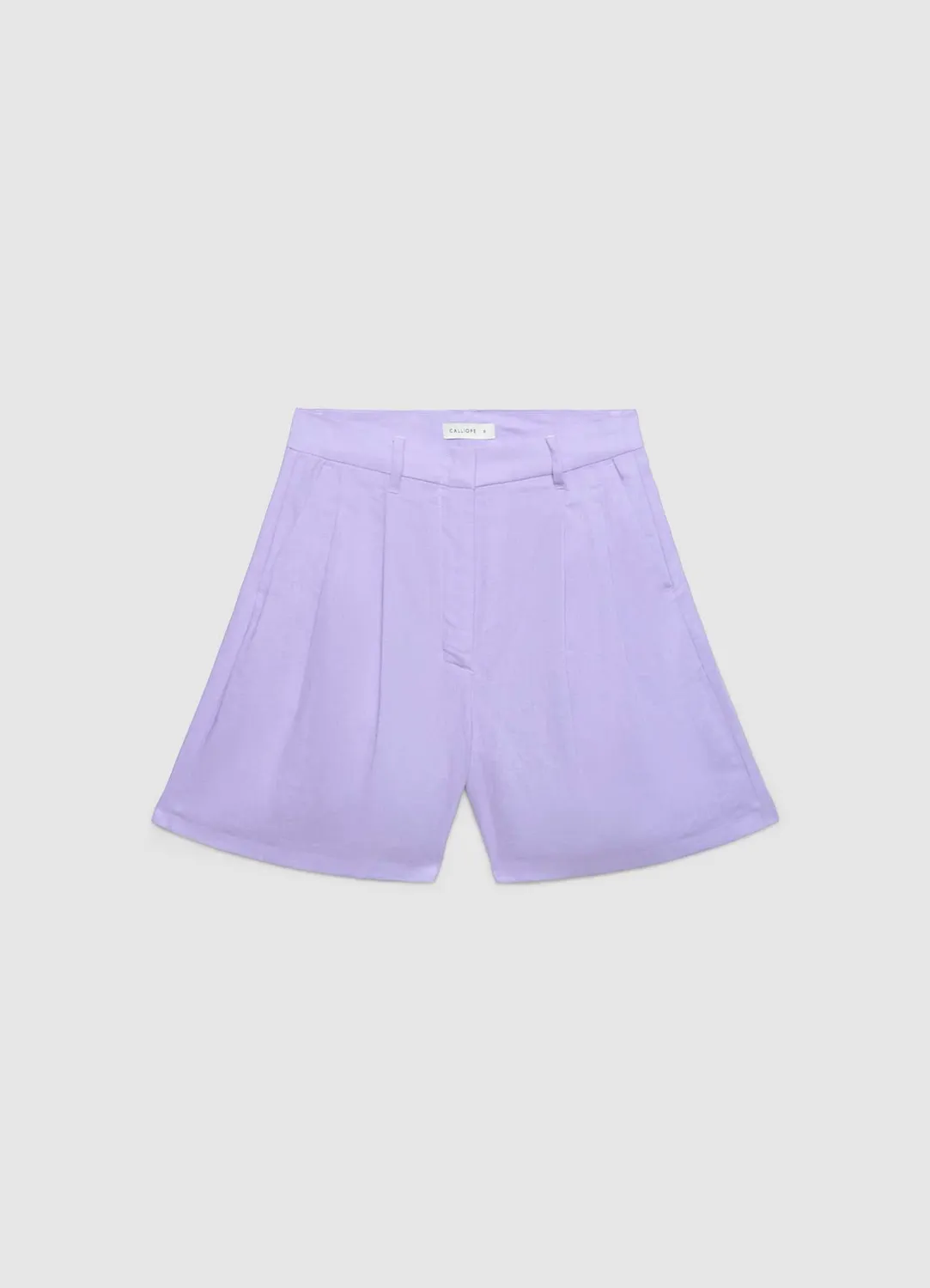 Calliope bermuda femme lin taille haute uni
