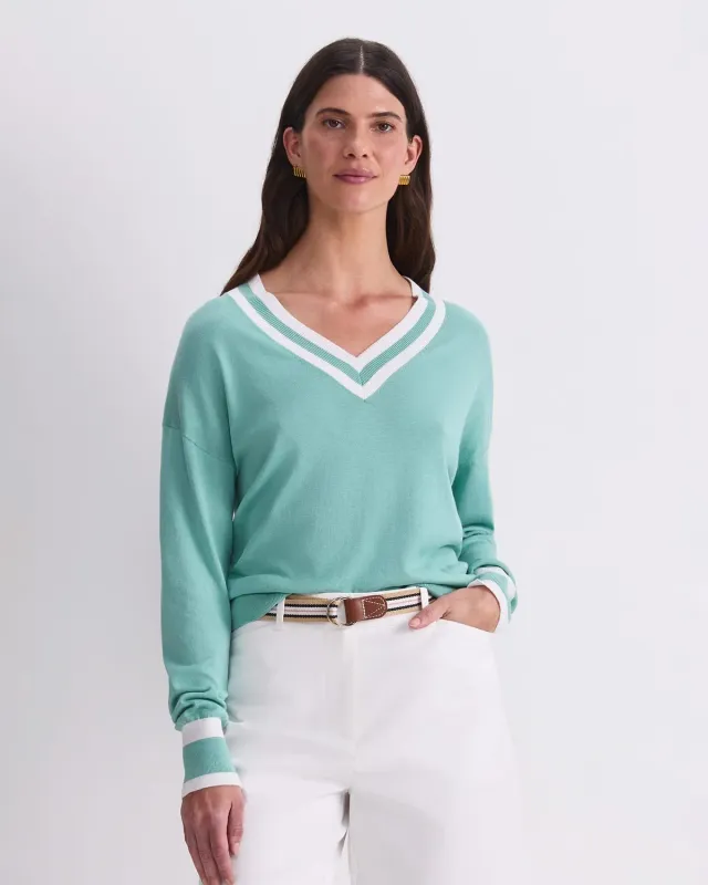 Sportscraft Alphine pull col V soie femme