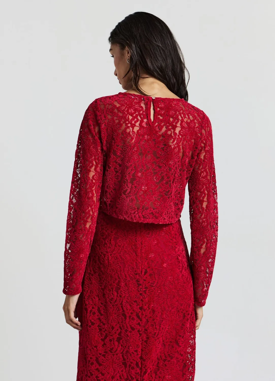 Calliope blouse dentelle floccato femme manches longues