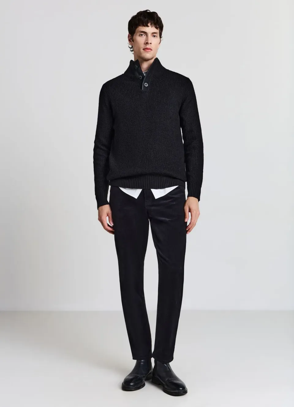 Calliope pull col montant boutons homme taille L