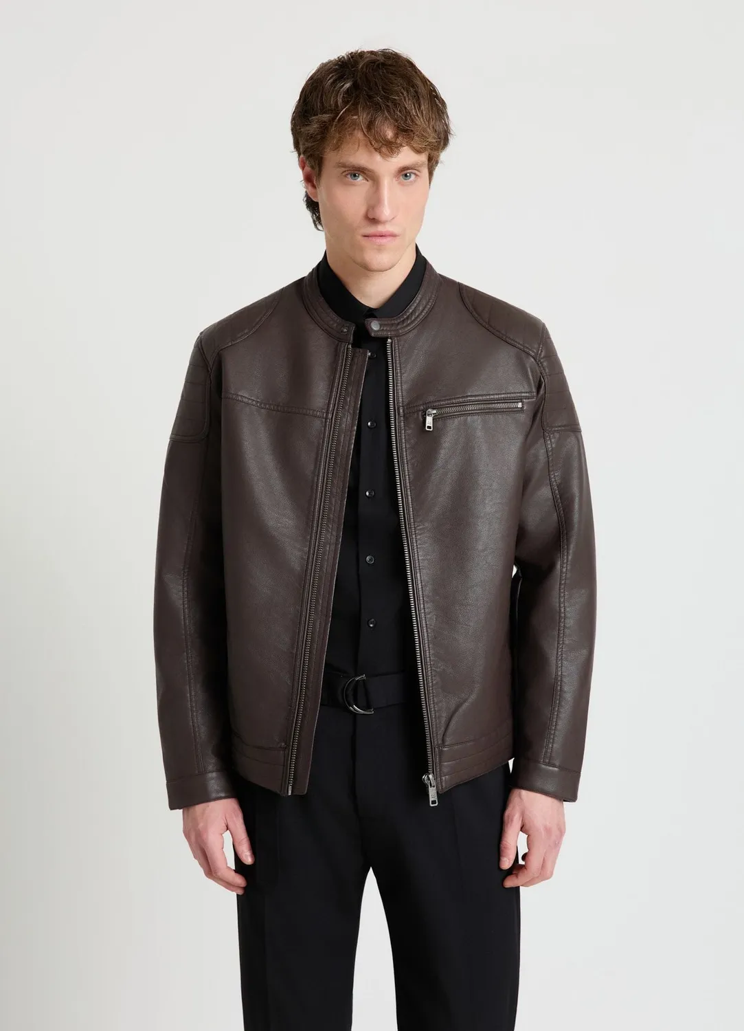 Calliope blouson biker homme simili cuir col coréen