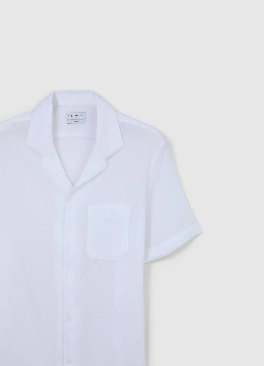 Calliope chemise effet froissé chemise homme manches courtes
