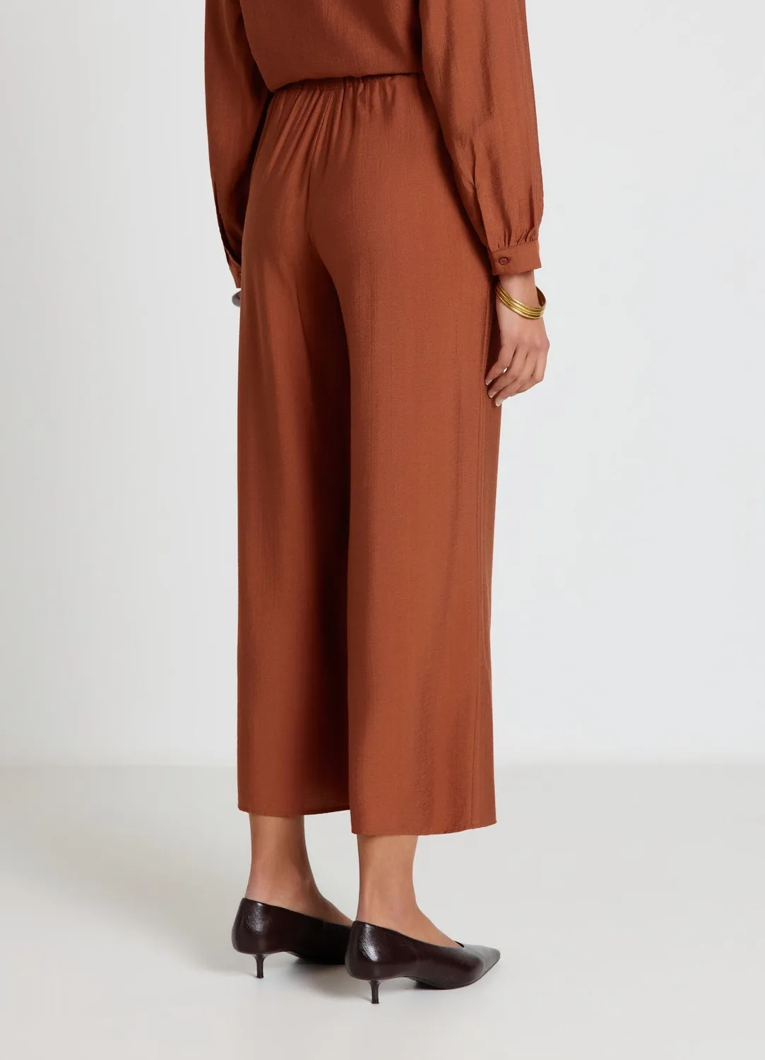 Calliope Pantalon palazzo femme uni élastique