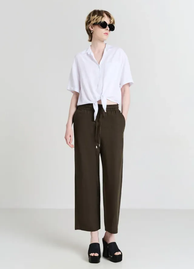 Calliope chemise femme à nœud manches courtes