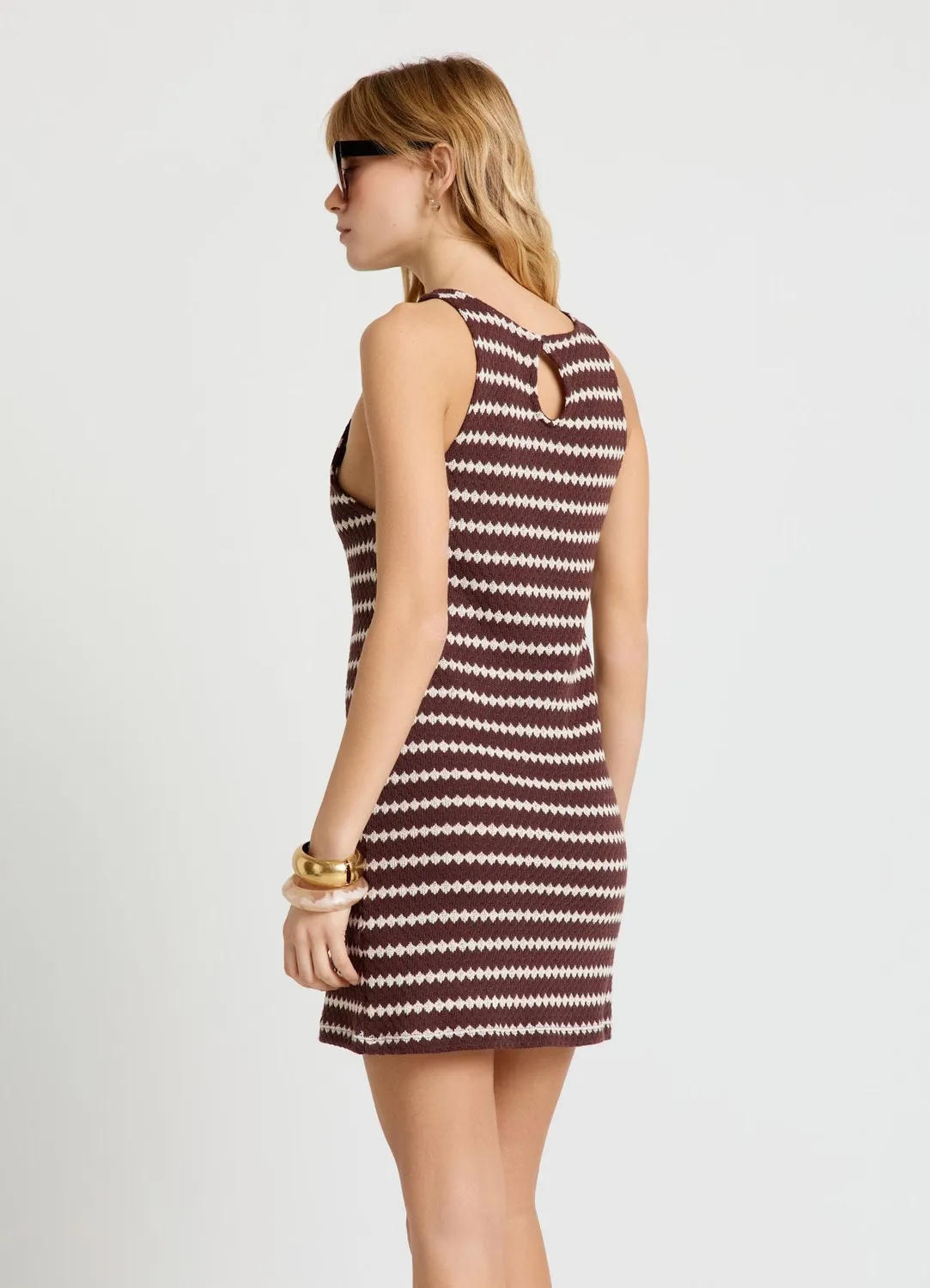 Calliope robe en maille rayée femme bretelles larges