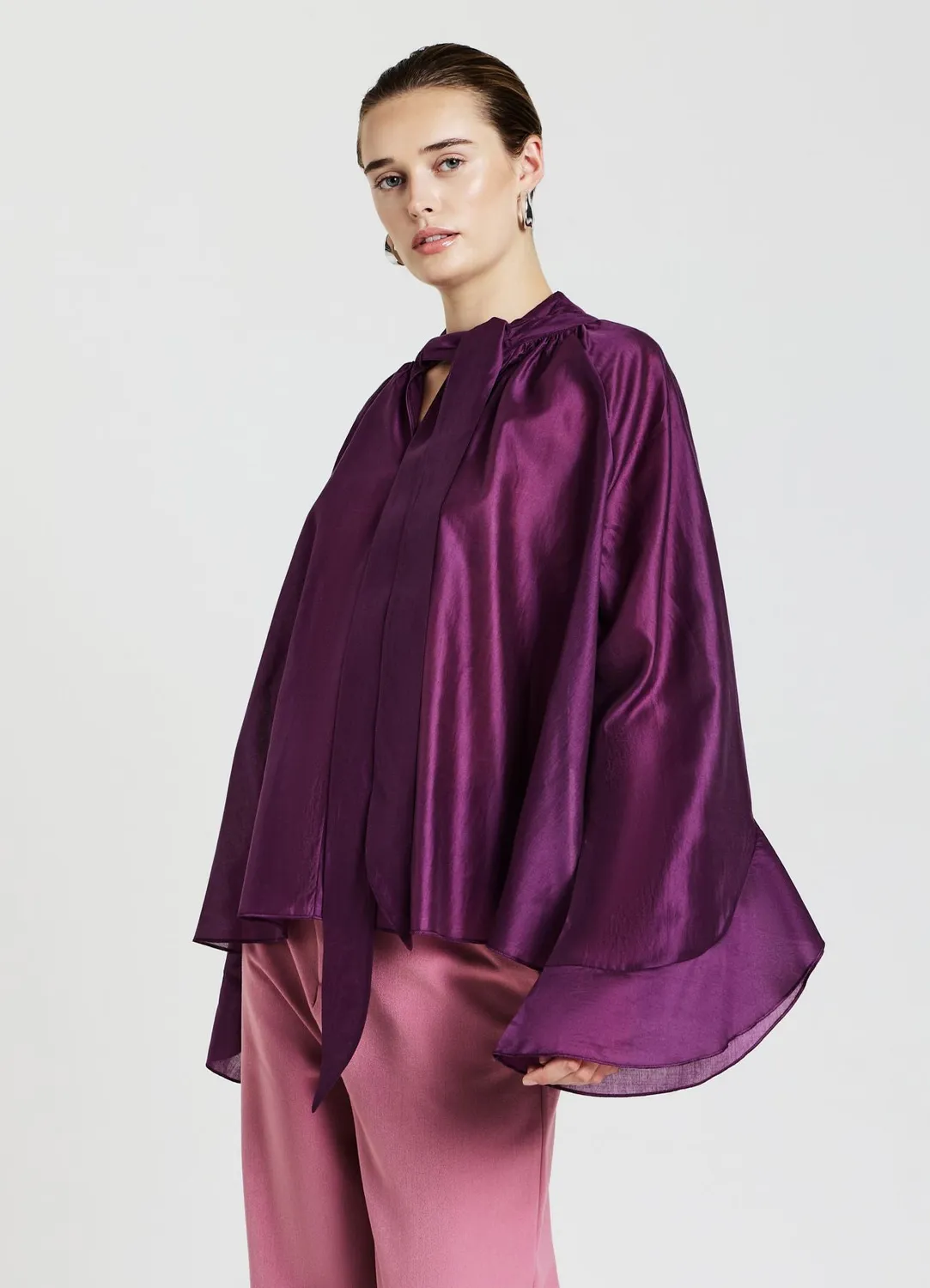 Calliope Blouse ample à volants femme manches longues