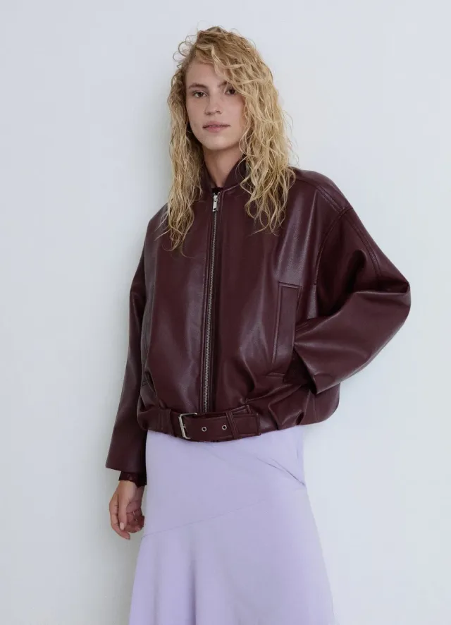 Calliope bomber zip femme ceinture réglable uni
