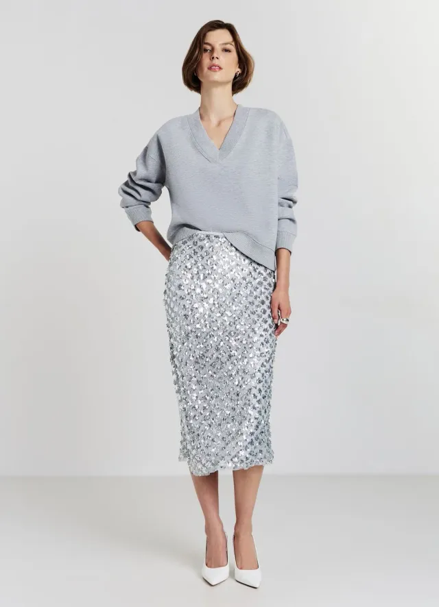 Calliope Sweat col V femme manches longues