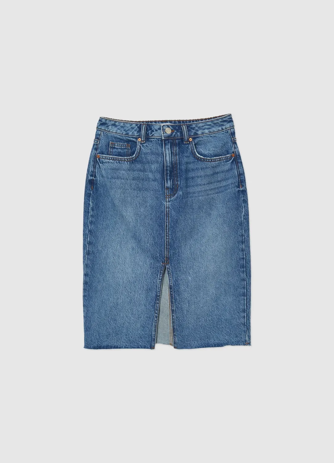 Calliope Longuette denim femme fendue 5 poches
