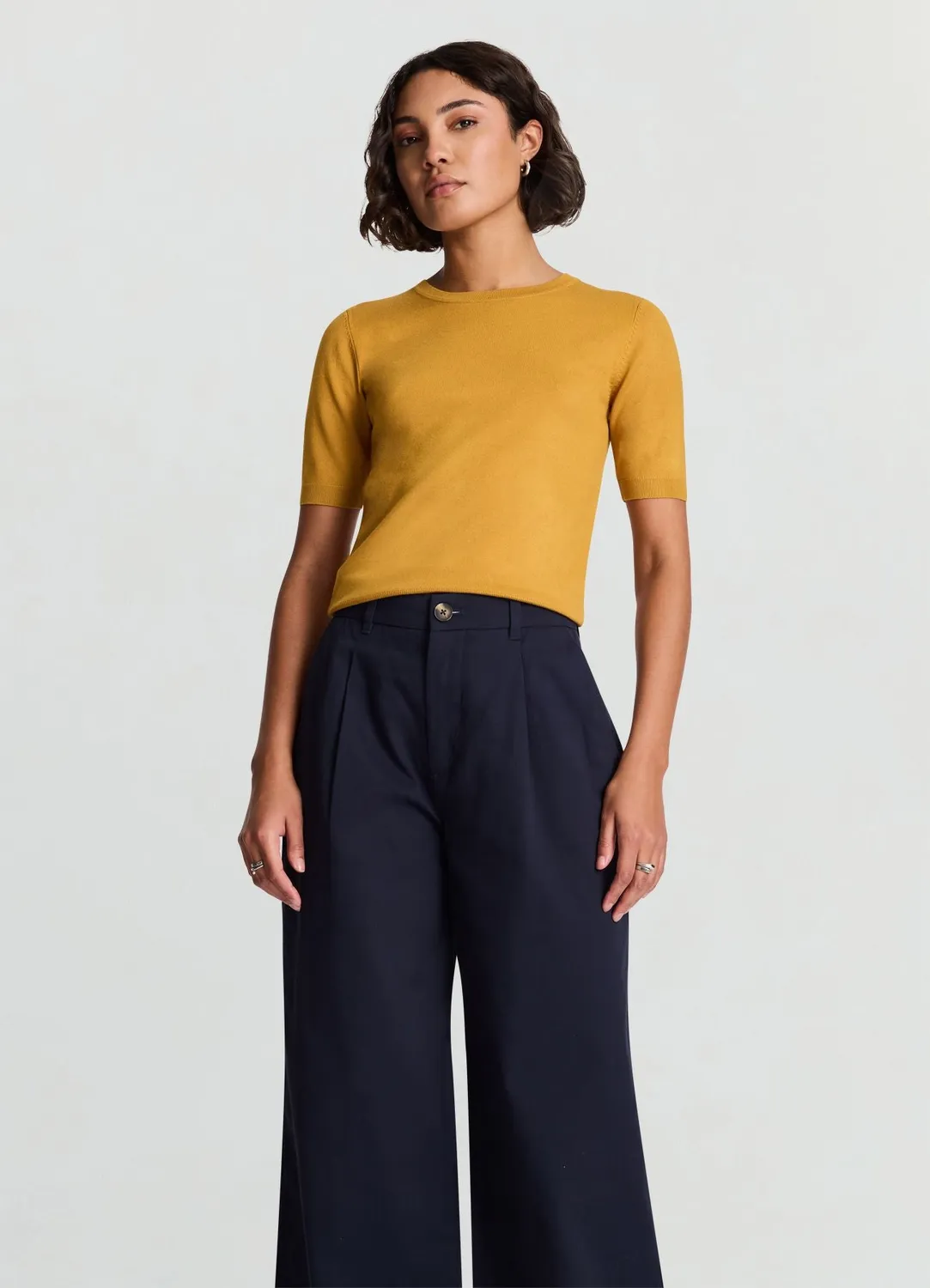 Calliope t-shirt uni col rond manches courtes femme