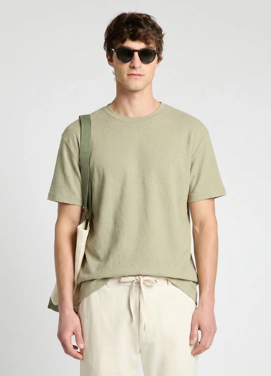 Calliope t-shirt homme col rond texturé uni