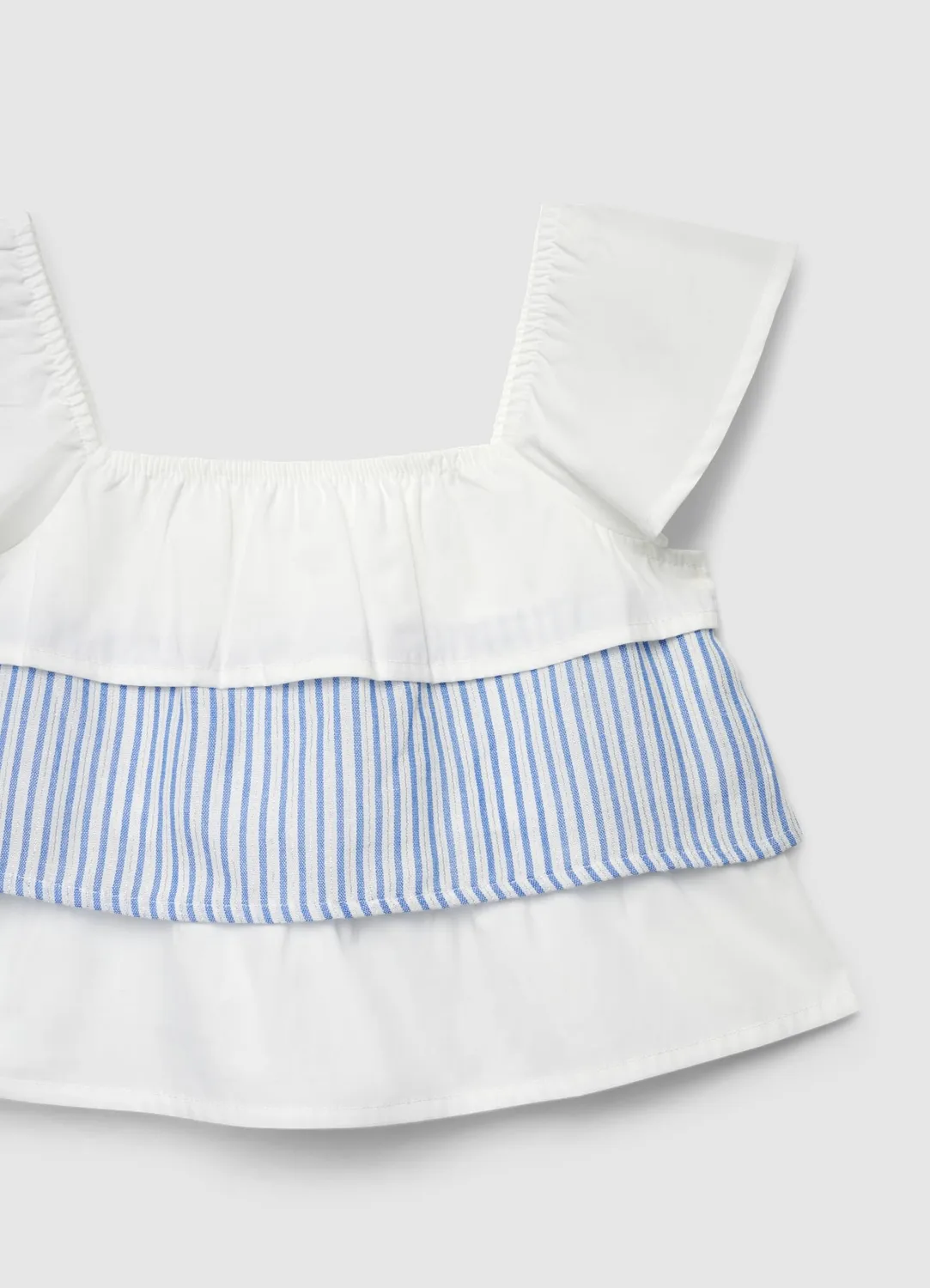 Calliope blouse rayée fille volants manches courtes
