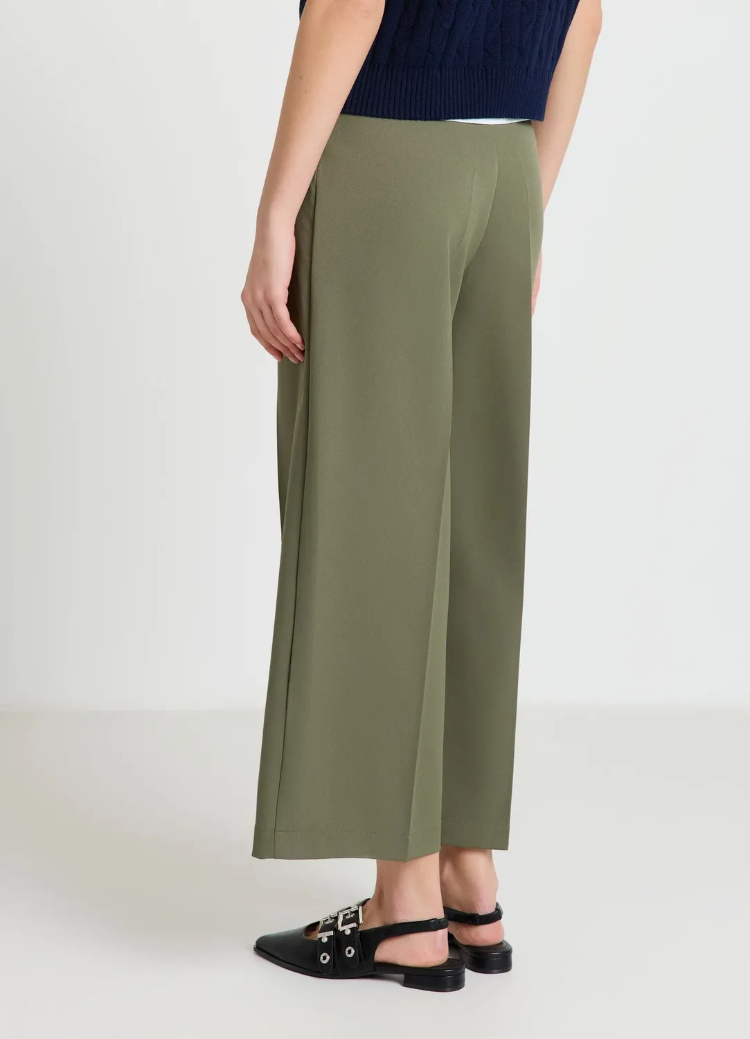 Calliope Palazzo Cropped pantalon uni S coupe bureau