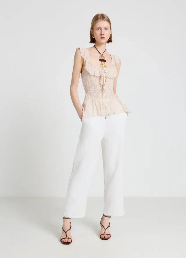 Calliope Pantalon jogger lin femme taille haute