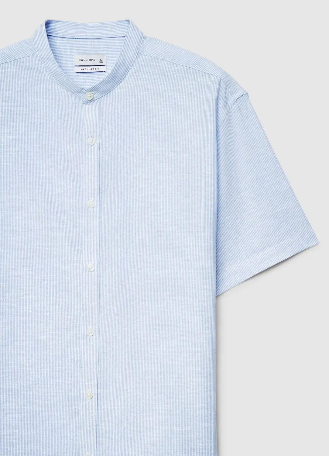 Calliope chemise rayée col coréen homme manches courtes