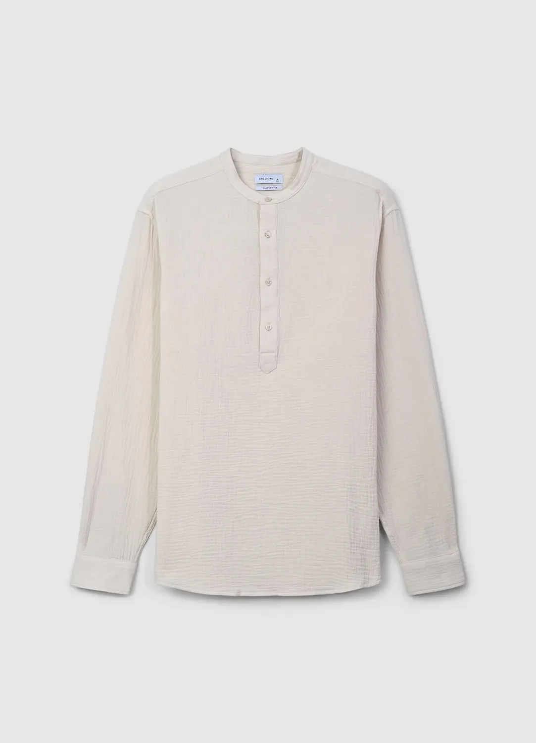 Calliope chemise col coréen gaufrée homme