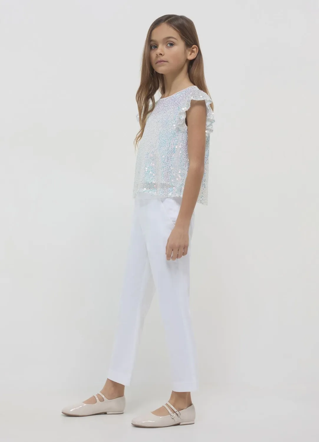 Calliope blouse paillettes fille manches courtes